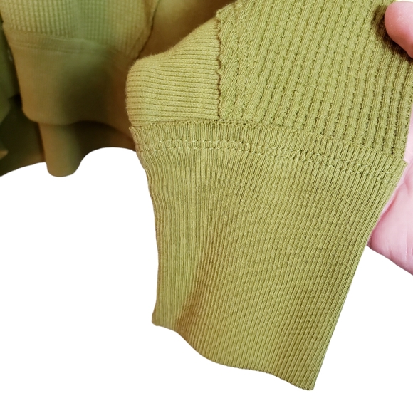 Free People Santa Clara Thermal Top New With Tags XS Ferngully Green - Picture 6 of 14